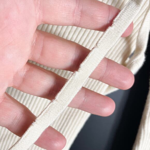 Michael Costello Dani Layered Bra Mini Dress Cream Knit Cutout Long Sleeve Sz XS - Picture 12 of 13